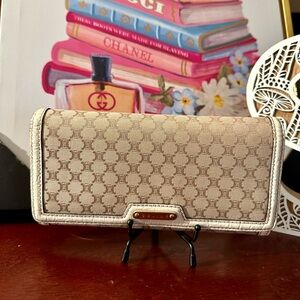 Celine Vintage Macadam Canvas Long Bifold Wallet
